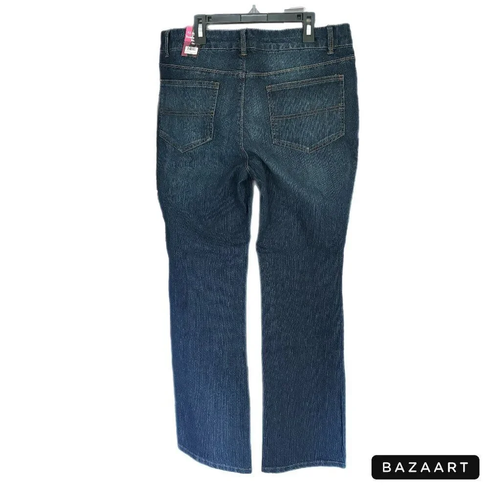Rural King Jeans Women 14 Bootleg Midrise Stretch Cowgirl Western Work Chore NEW - Picture 4 of 9